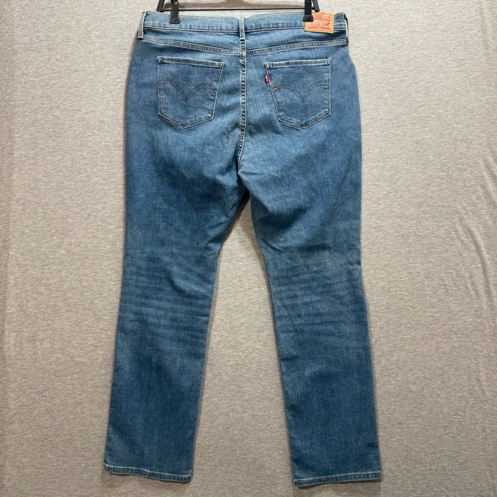 Levi's 414 Classic Straight Jeans Womens 18W Blue Denim Mid Rise Casual